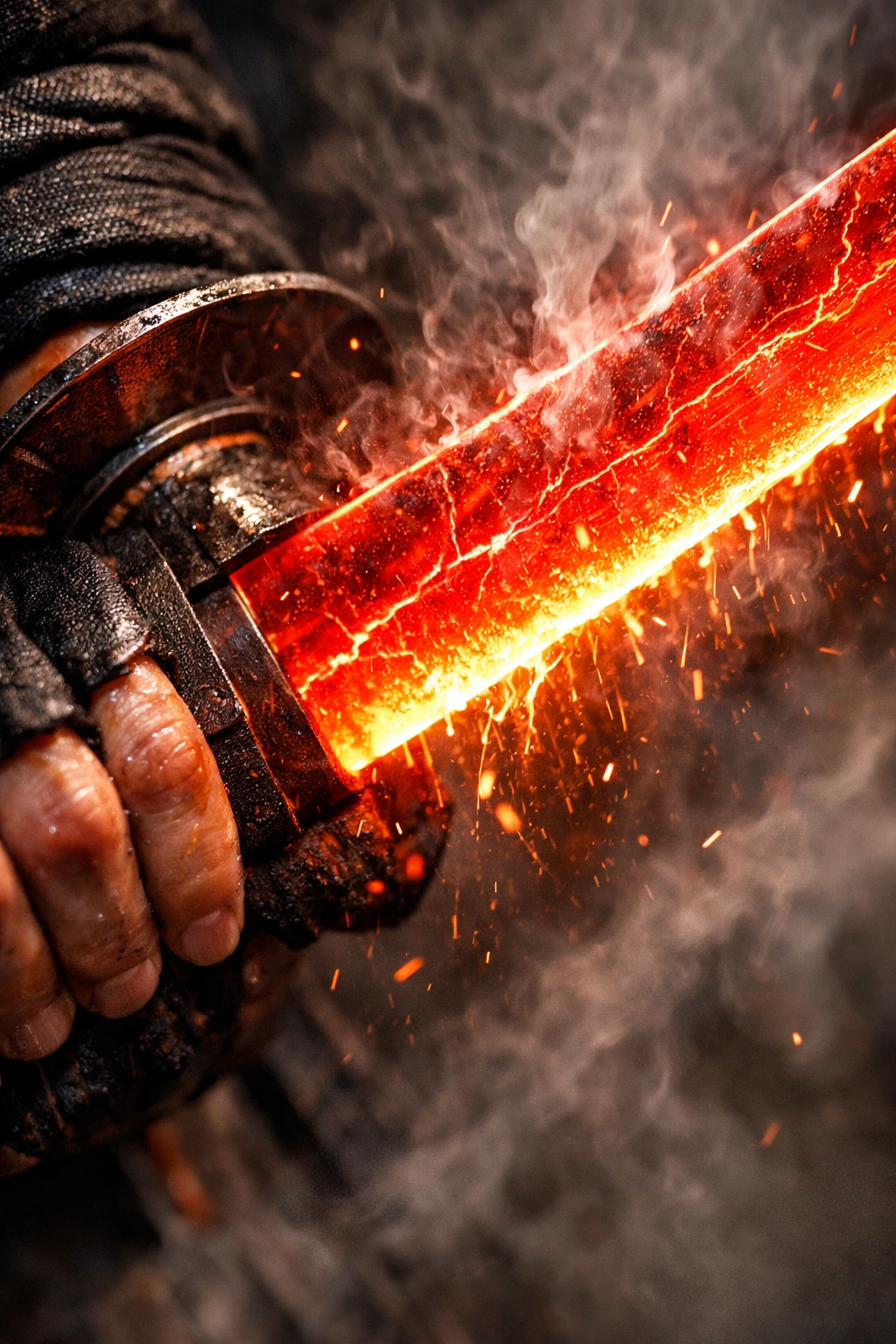 Extreme friction heating the Crimson Red Nichirin Swords to cauterize demon cells.