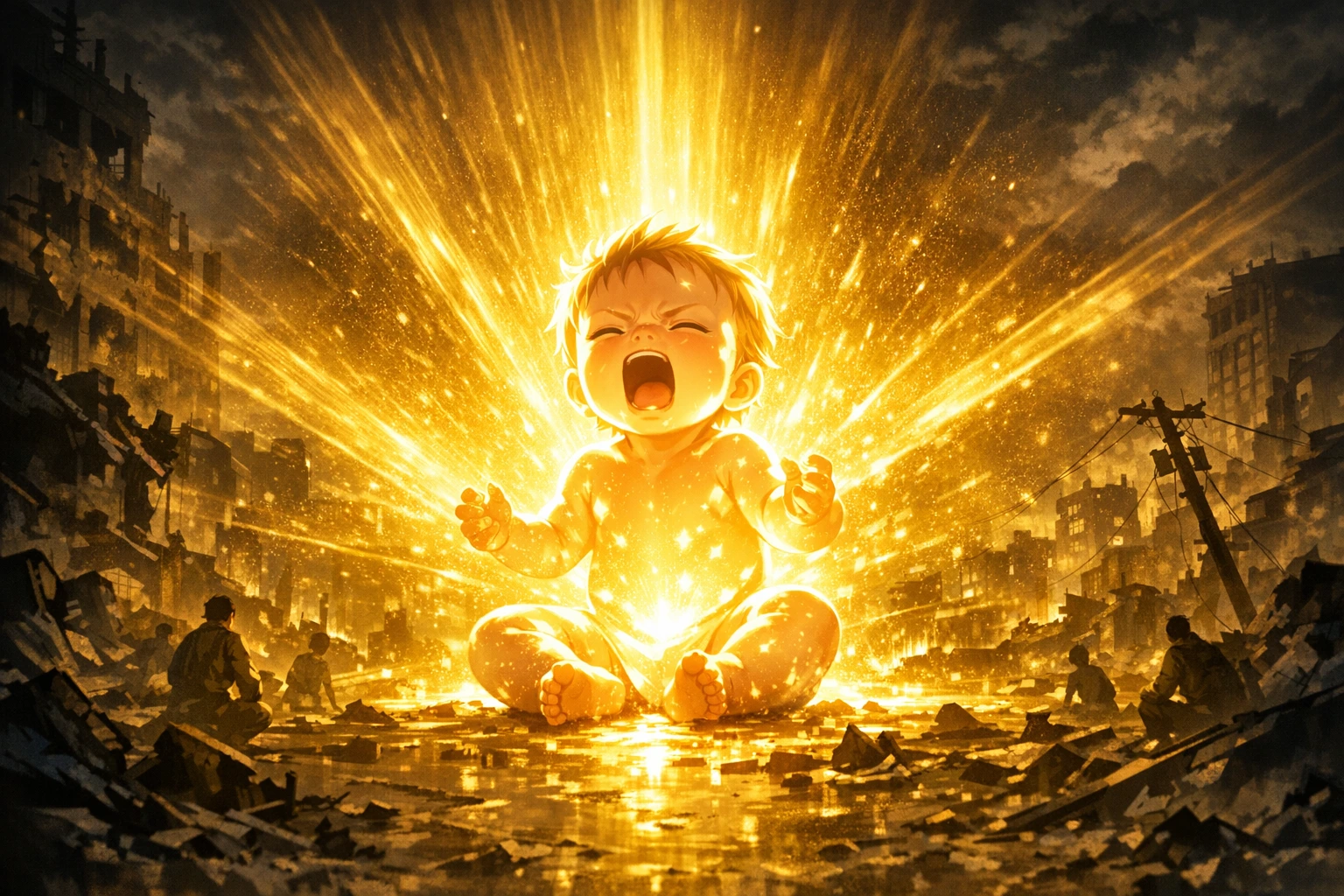 Luminous Baby My Hero Academia unleashing the first glowing Quirk in a dark world.