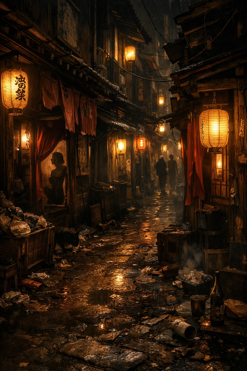 The dark and diseased alleyways of the Yoshiwara ecosystem where Upper Moon 6 originated.