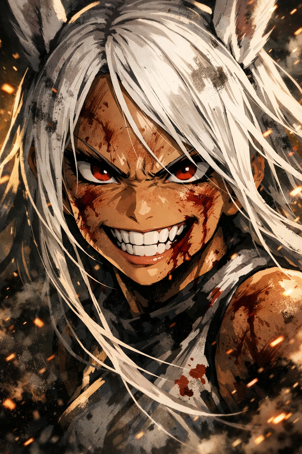 The fearless die anytime mentality of Mirko My Hero Academia in battle.