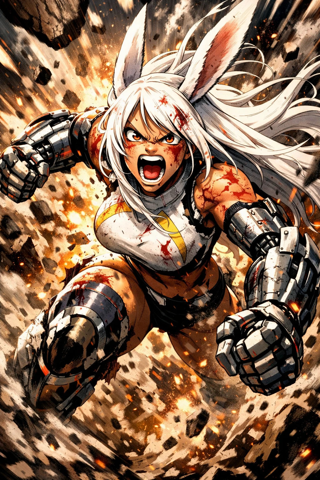 Mirko My Hero Academia making her fierce final stand as the purest warrior.