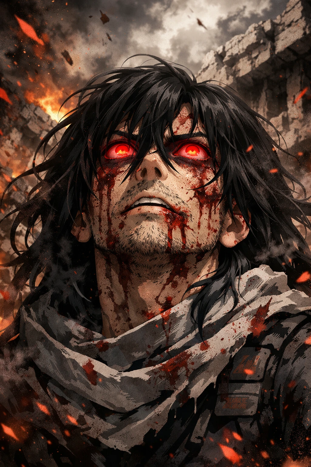 A heavily injured Eraser Head maintaining his stare during the Paranormal Liberation War.