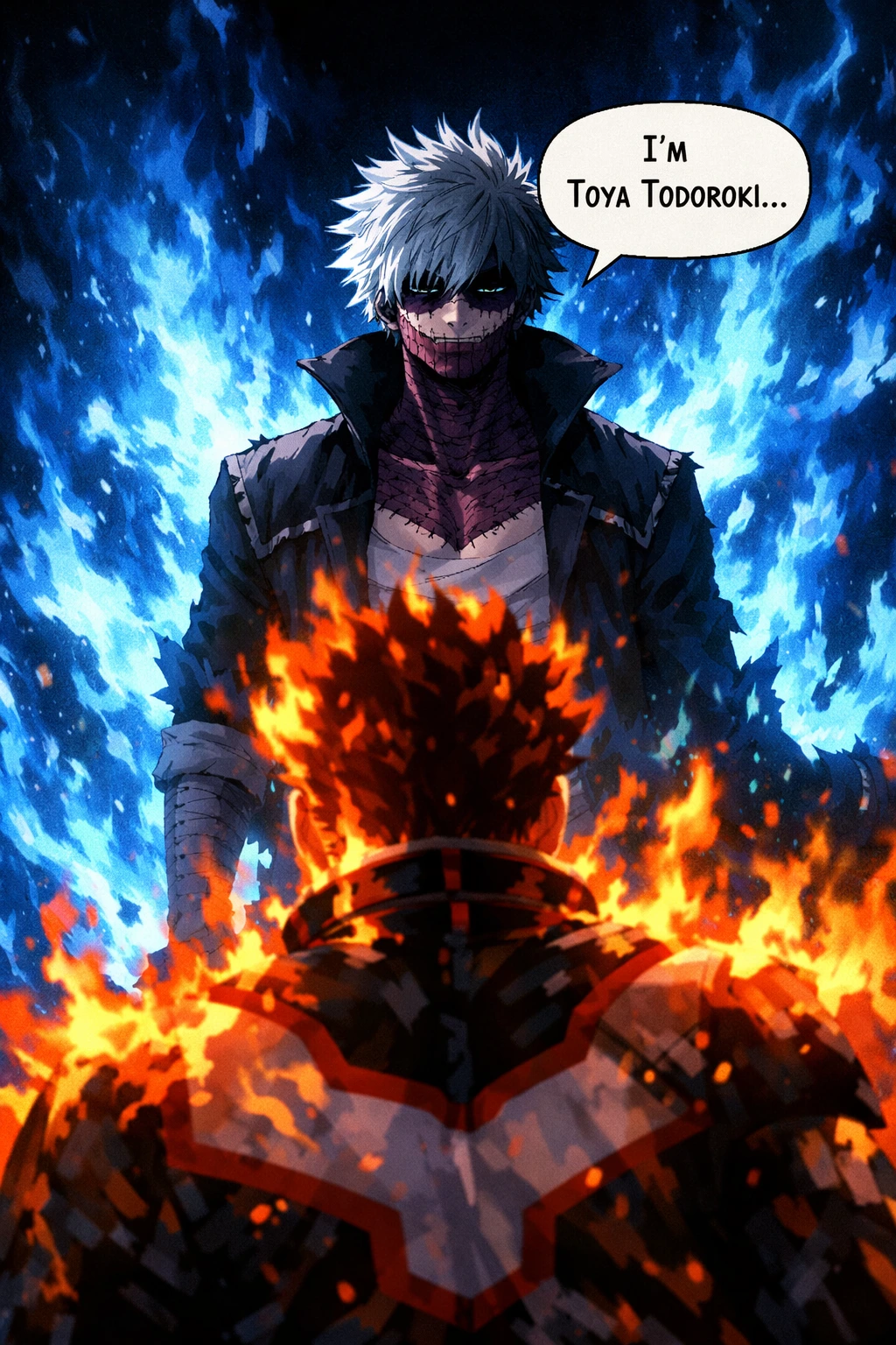 The terrifying revelation of Dabi's identity paralyzing Endeavor My Hero Academia.