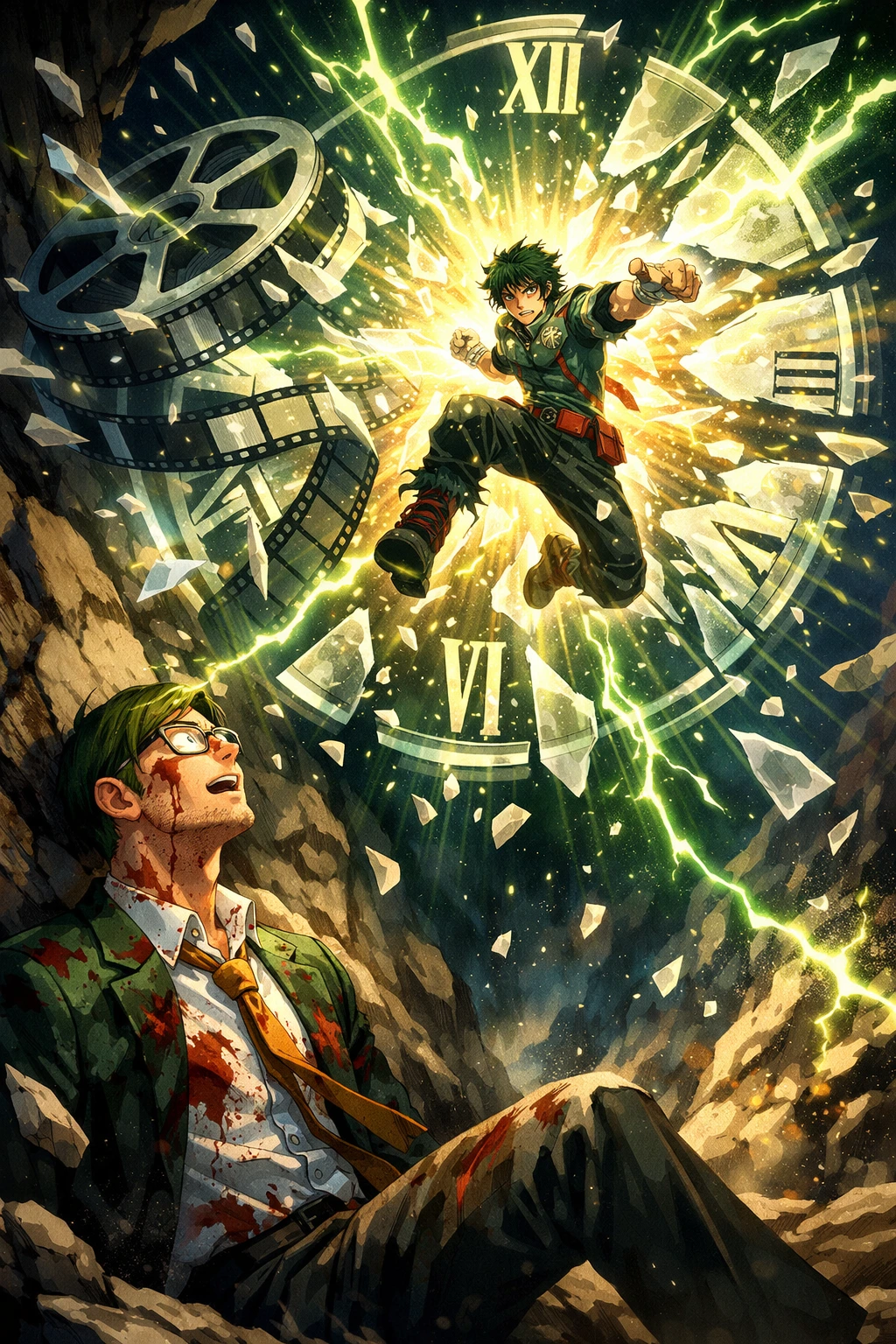 Sir Nighteye witnessing destiny being shattered by a true hero.