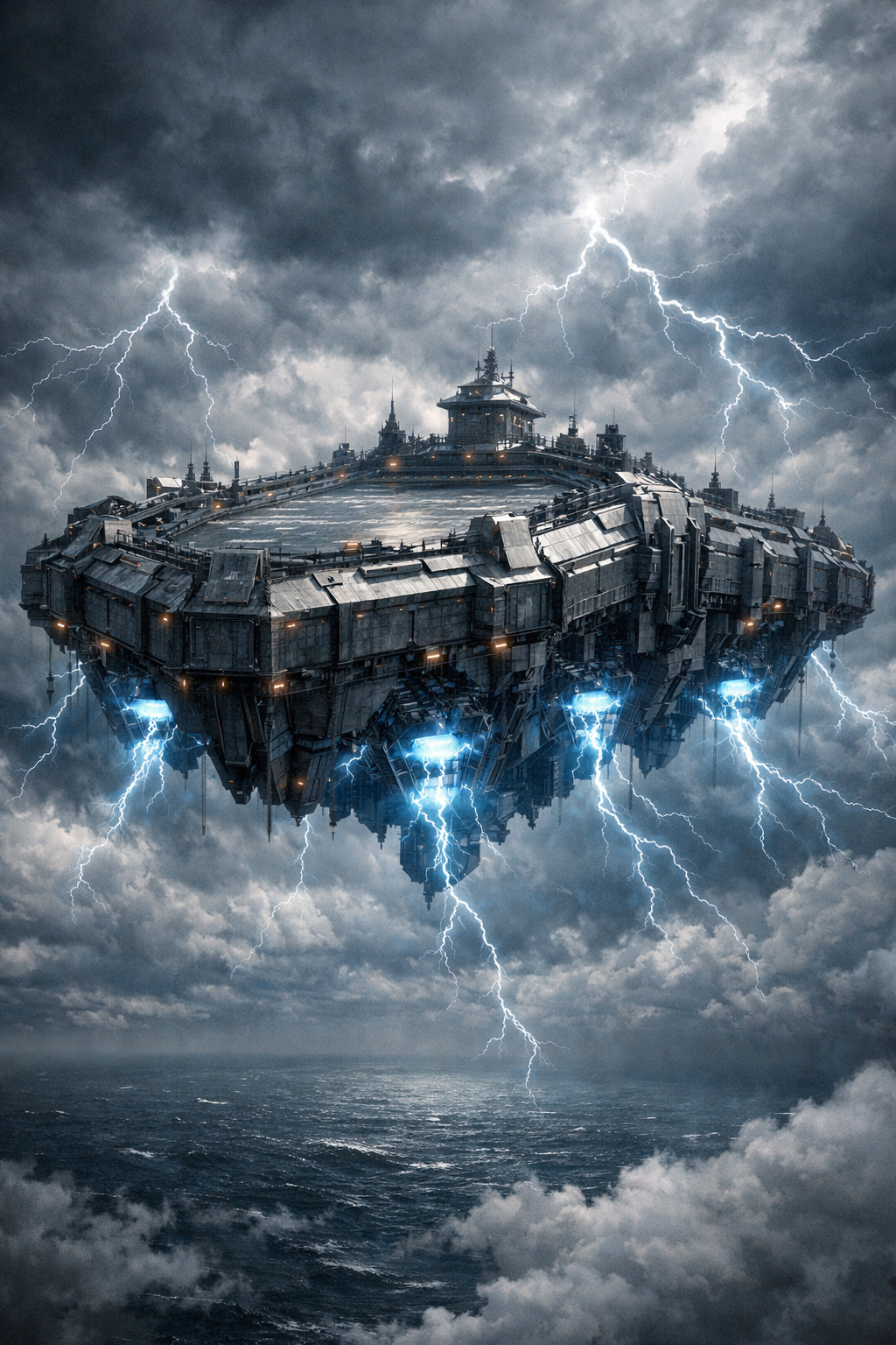 The floating battleground known as the Coffin in the Sky built by U.A. High School.