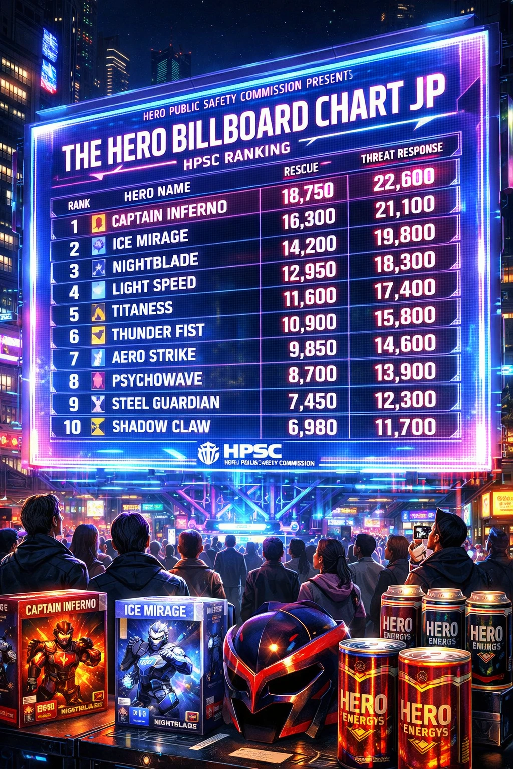 The Hero Billboard Chart JP regulated by the Hero Public Safety Commission.
