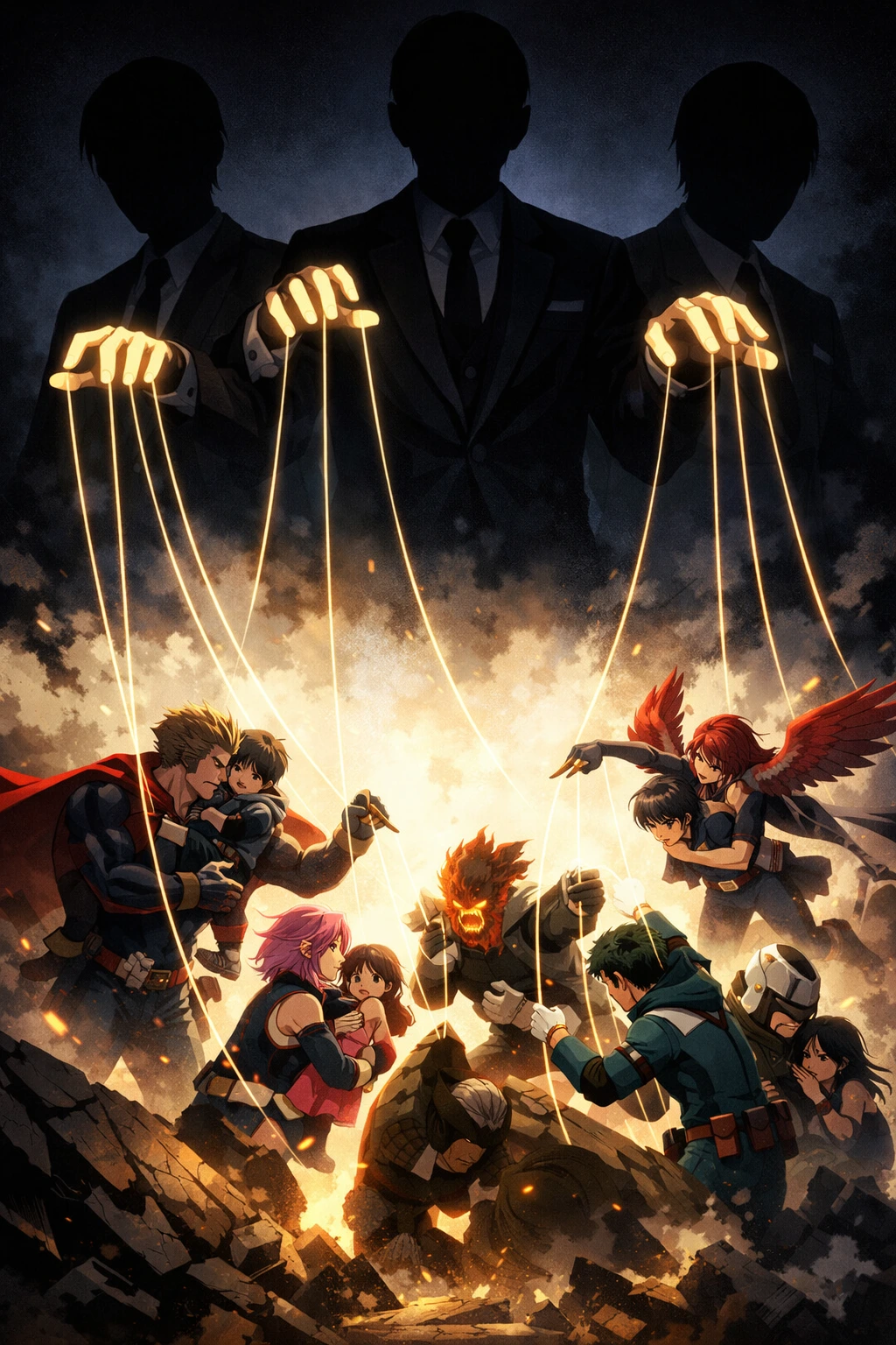The Hero Public Safety Commission acting as shadow puppeteers over Pro Heroes.