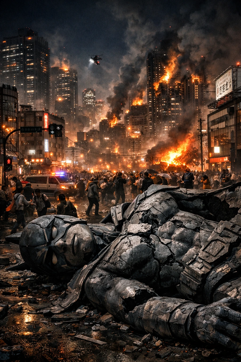 The devastating societal collapse and end of the Golden Age following the fall of Tartarus My Hero Academia.