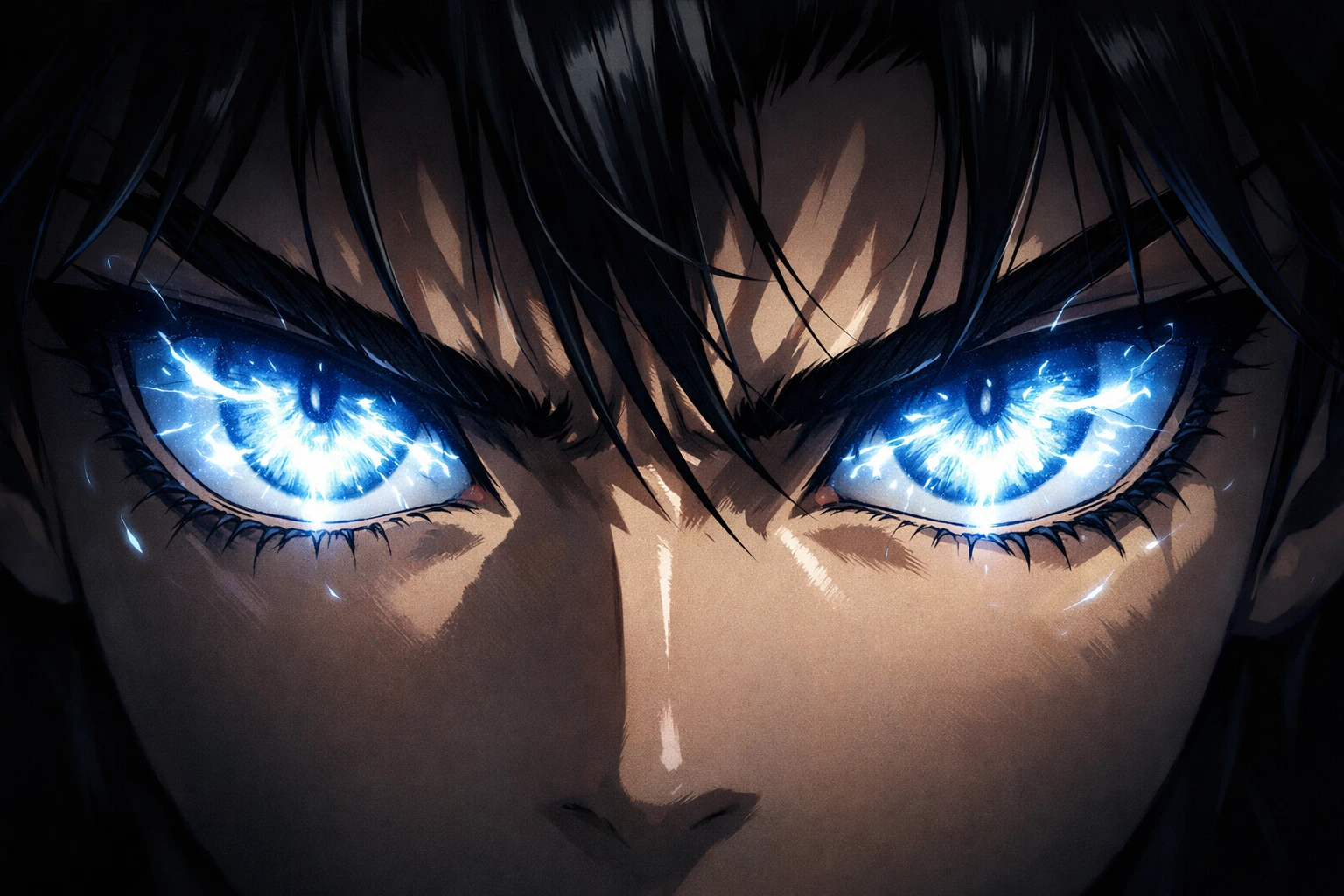 Focusing aura into the eyes using Gyo in the Nen System.