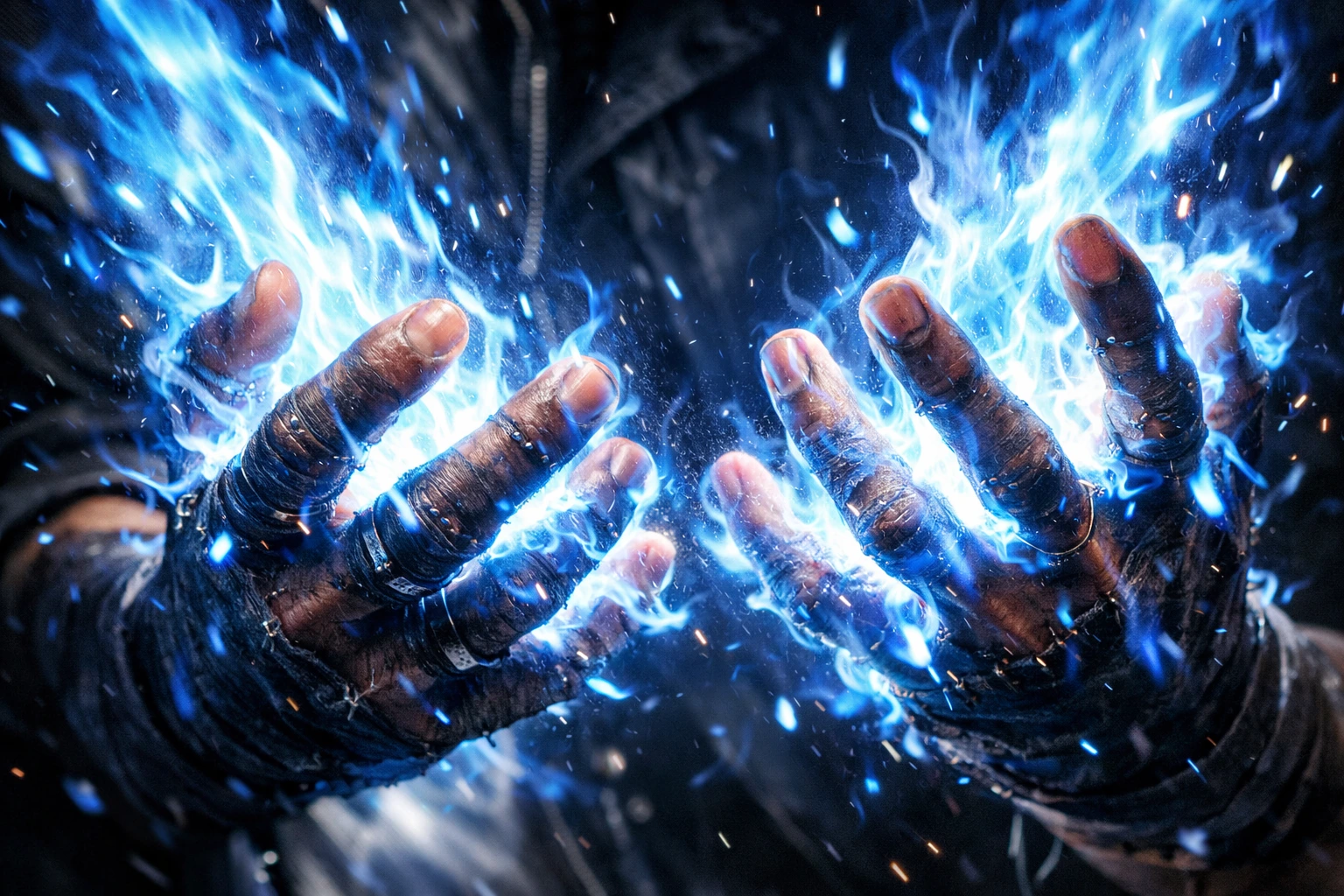 Dabi My Hero Academia unleashing his devastating, super-heated Blueflame Quirk.
