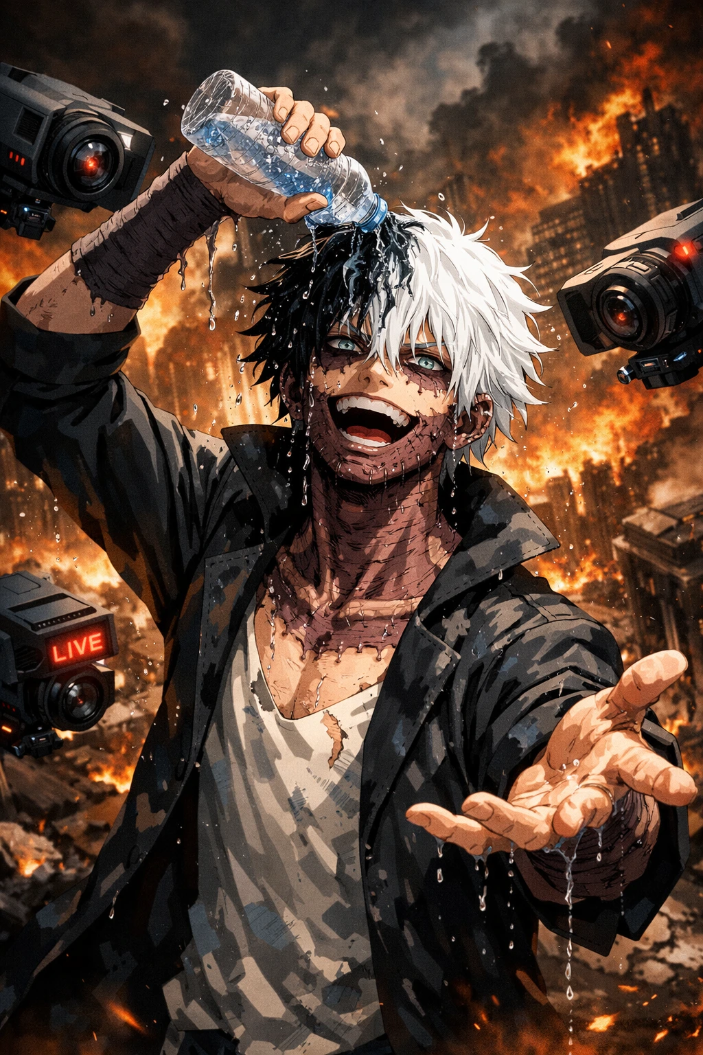 Dabi My Hero Academia revealing his true identity during the shocking Dabi's Dance broadcast.