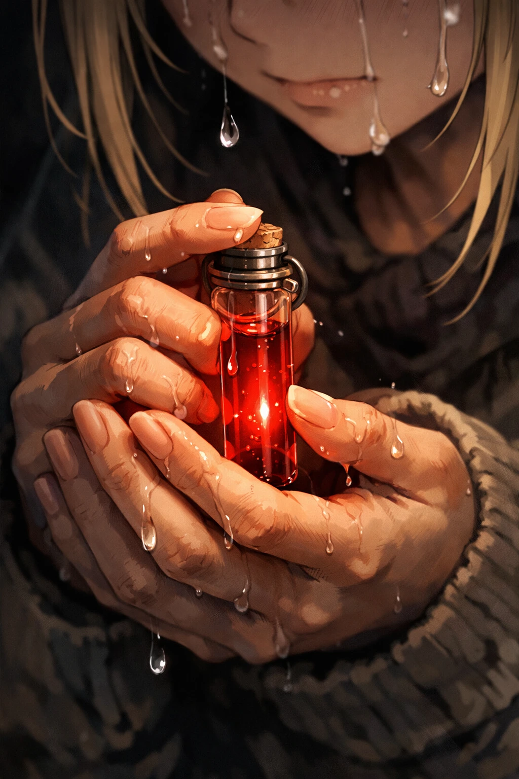 Himiko Toga holding Jin Bubaigawara Twice blood vial