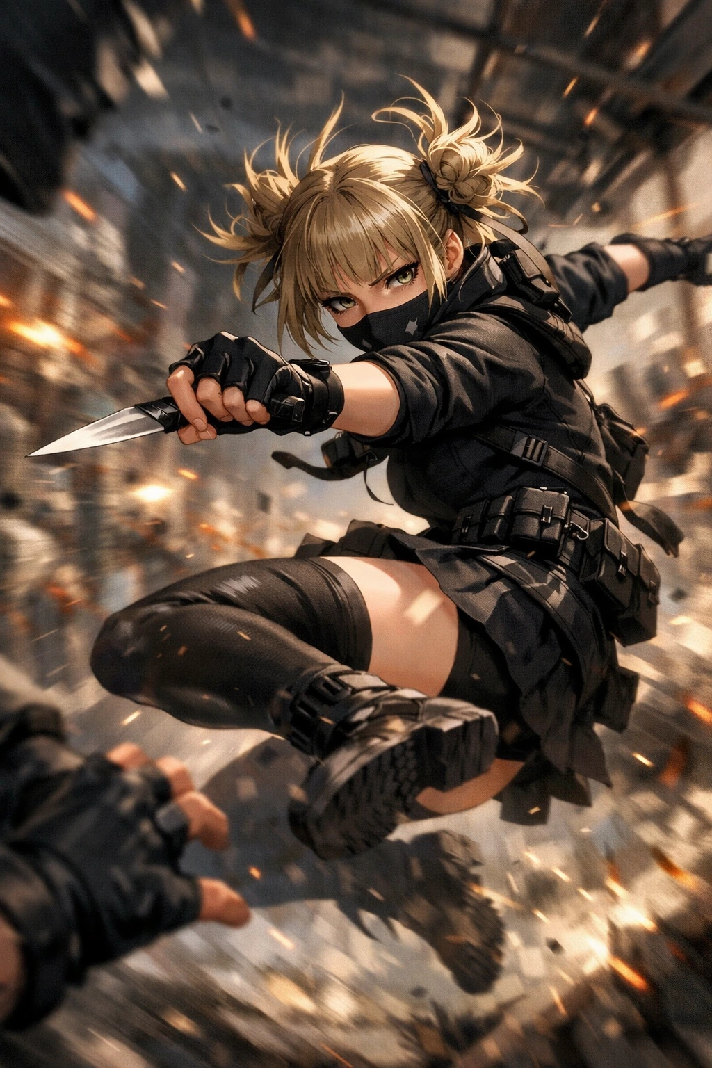 Himiko Toga fighting using stealth and agility