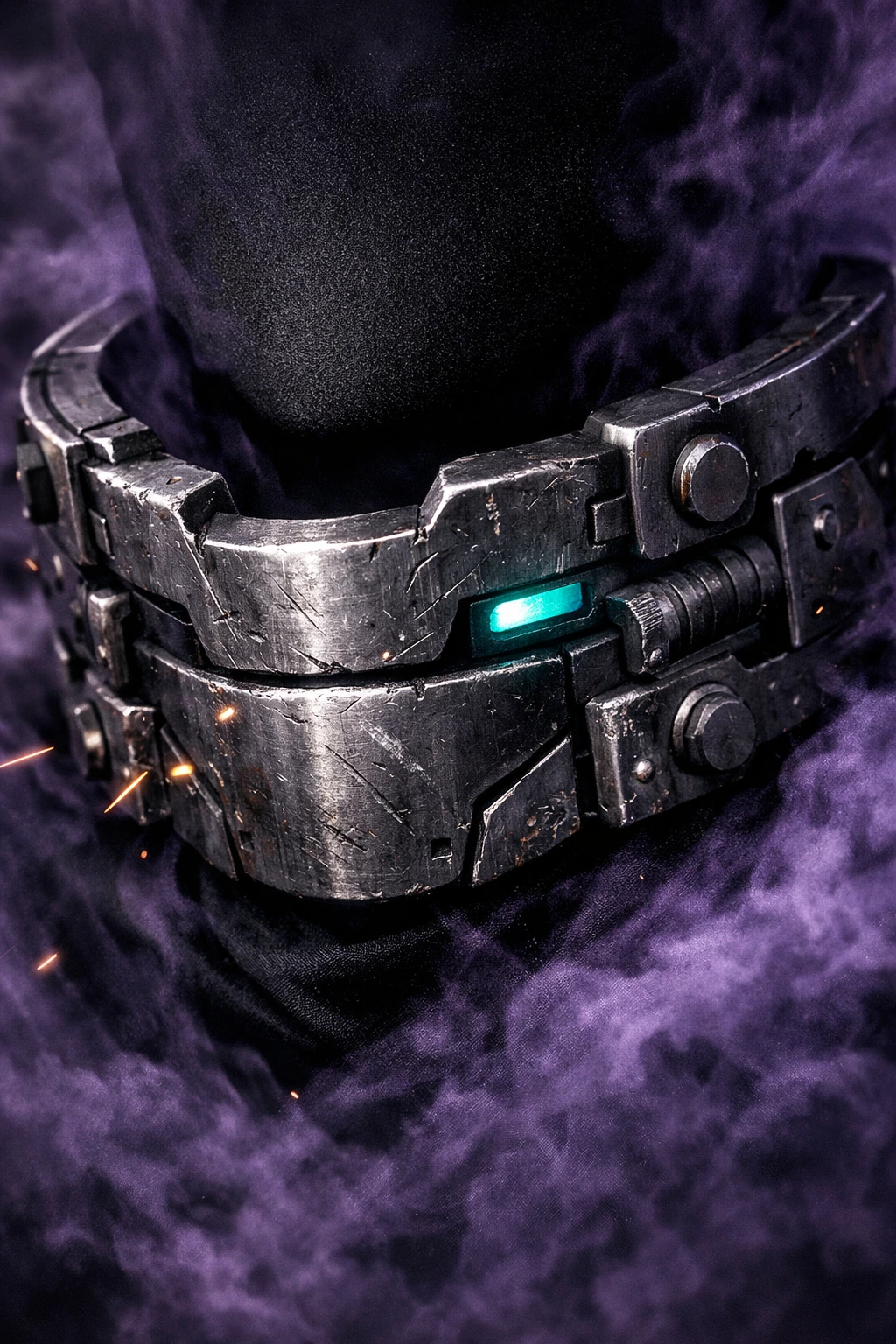 The hardware vulnerability and metal neck brace of Kurogiri My Hero Academia.
