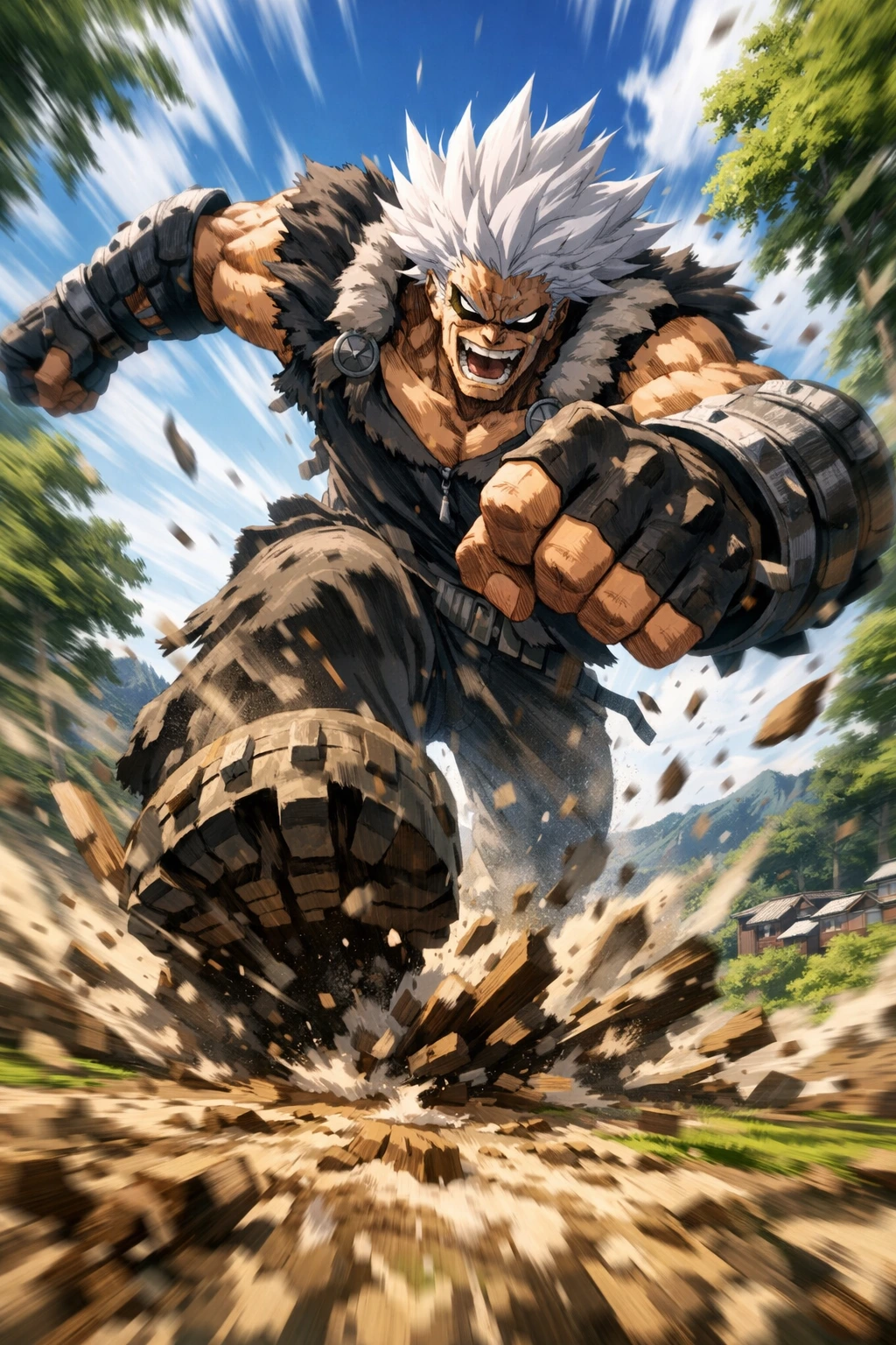 The unstoppable Gigantomachia My Hero Academia charging across the countryside.