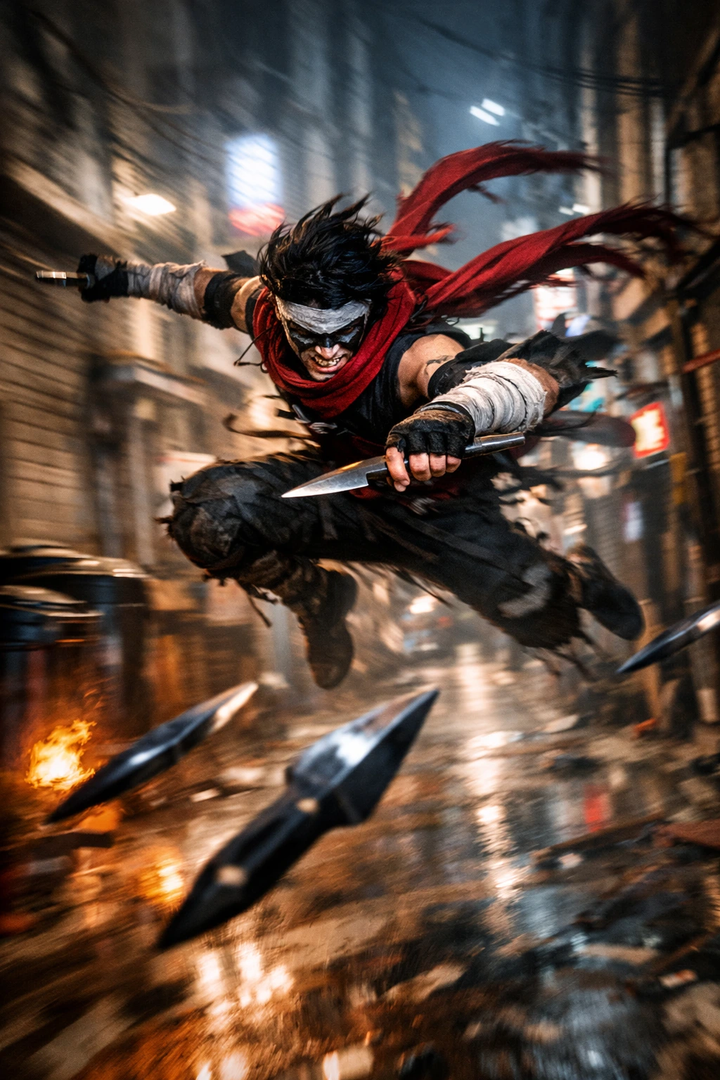 Chizome Akaguro engaged in high-speed combat.