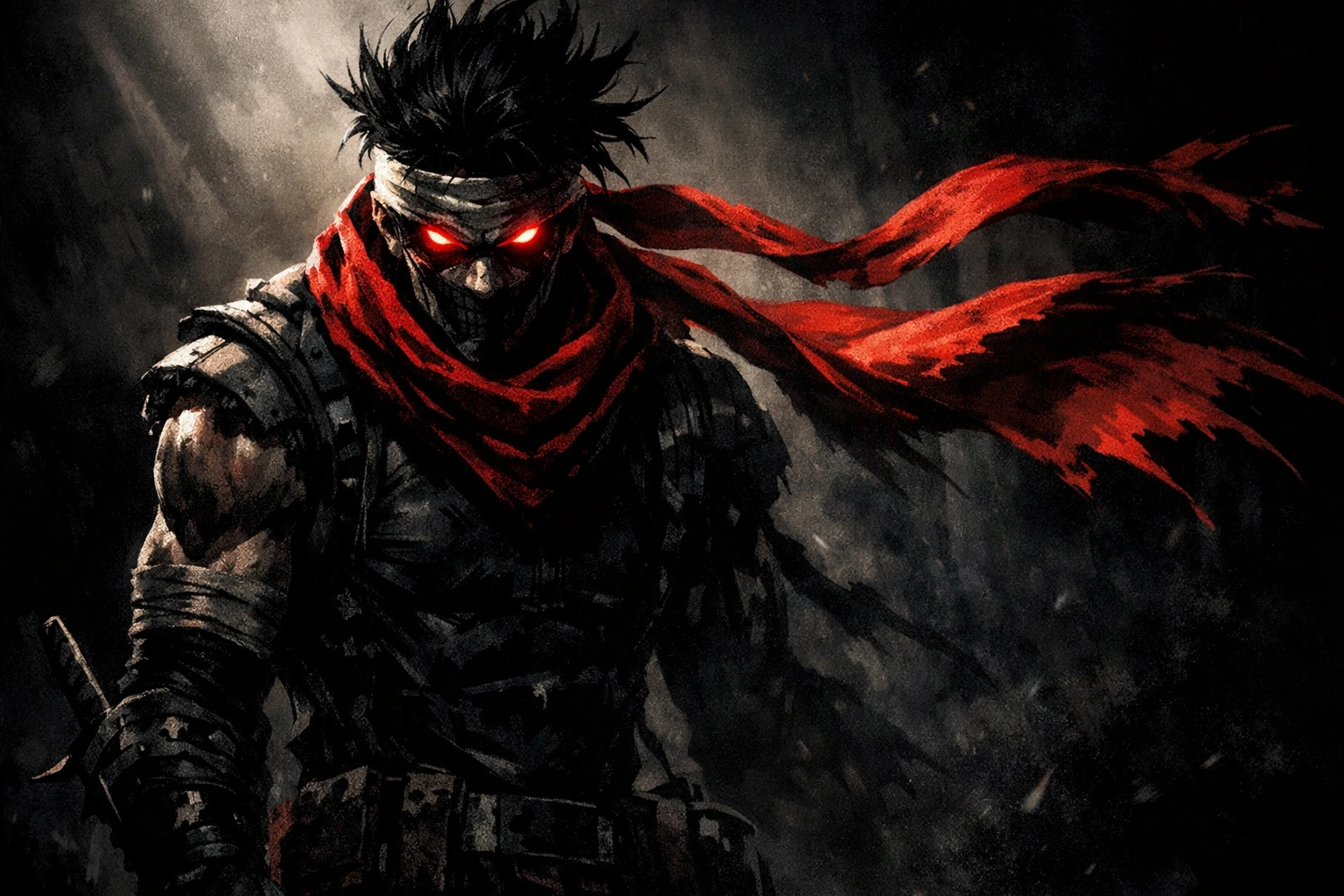 Chizome Akaguro, the Hero Killer Stain, standing in a dark, dramatic pose.