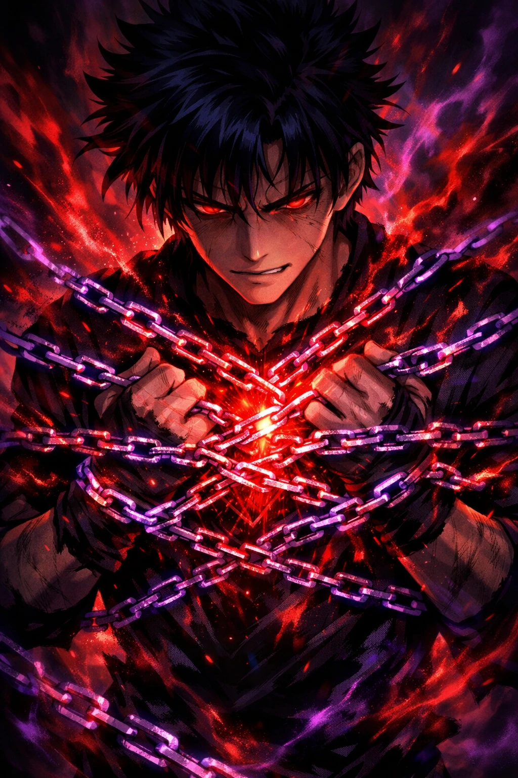 A character making a deadly vow to multiply their Nen System power.