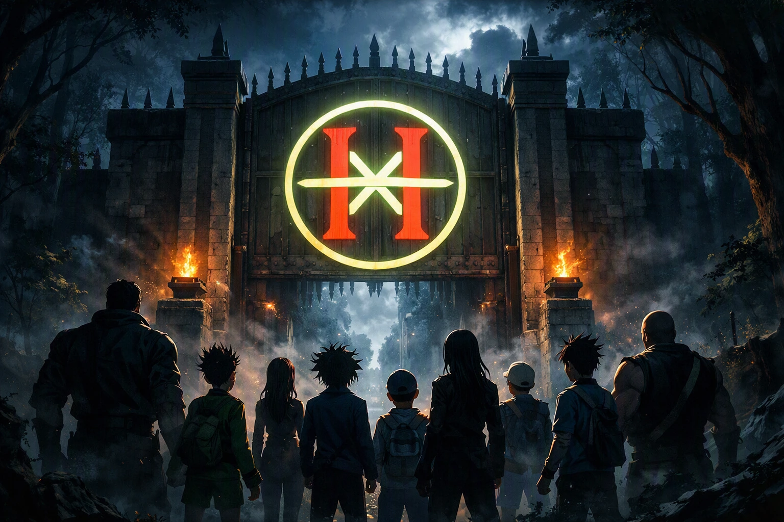 A cinematic overview of the deadly Hunter Exam Phases in Hunter x Hunter.