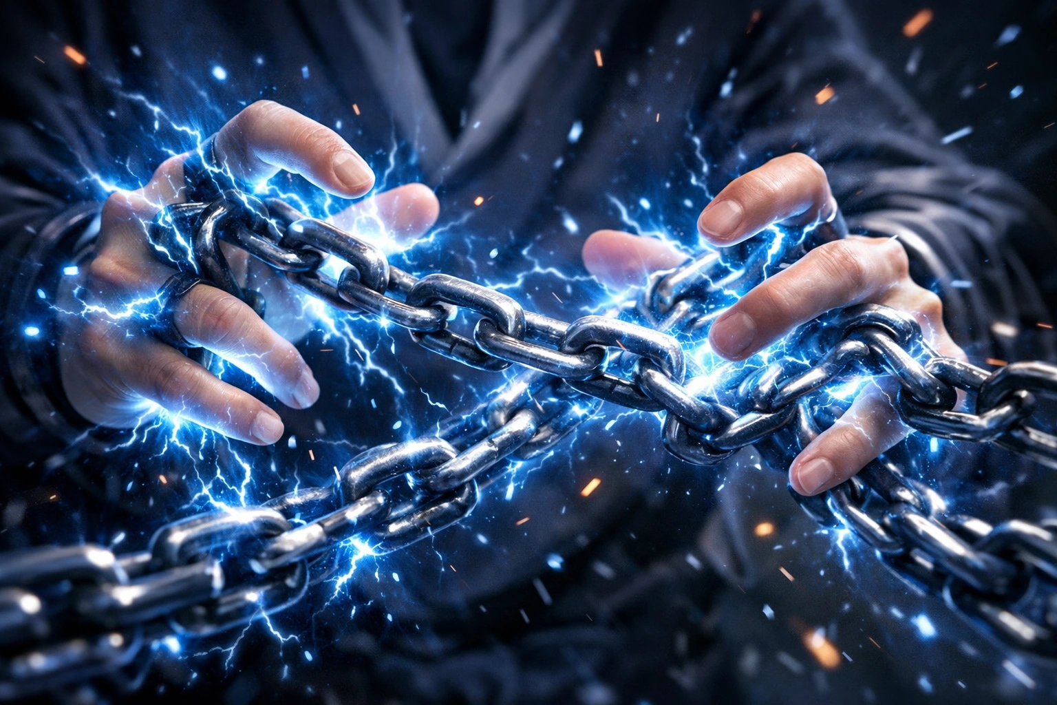 A methodical Conjurer utilizing their specific Nen Types and Aura Nodes to create physical chains.