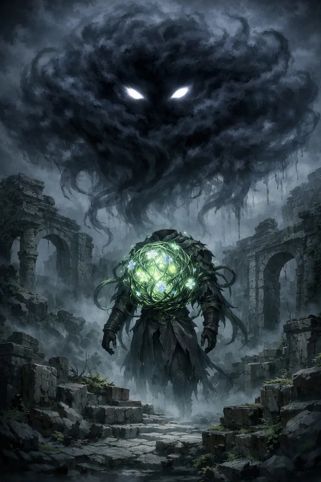 Ai the gaseous lifeform and ancient ruins as part of the Dark Continent Lore.