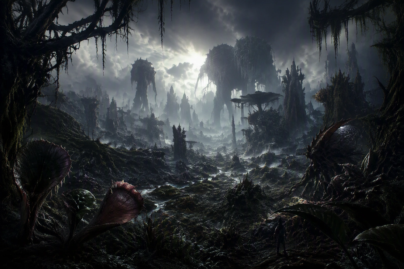 The forbidden Dark Continent wilderness where the Chimera Ant Hunter x Hunter species originated.