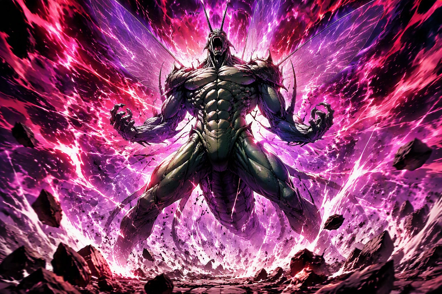 The violent Nen awakening and biological aura integration in a Chimera Ant Hunter x Hunter.