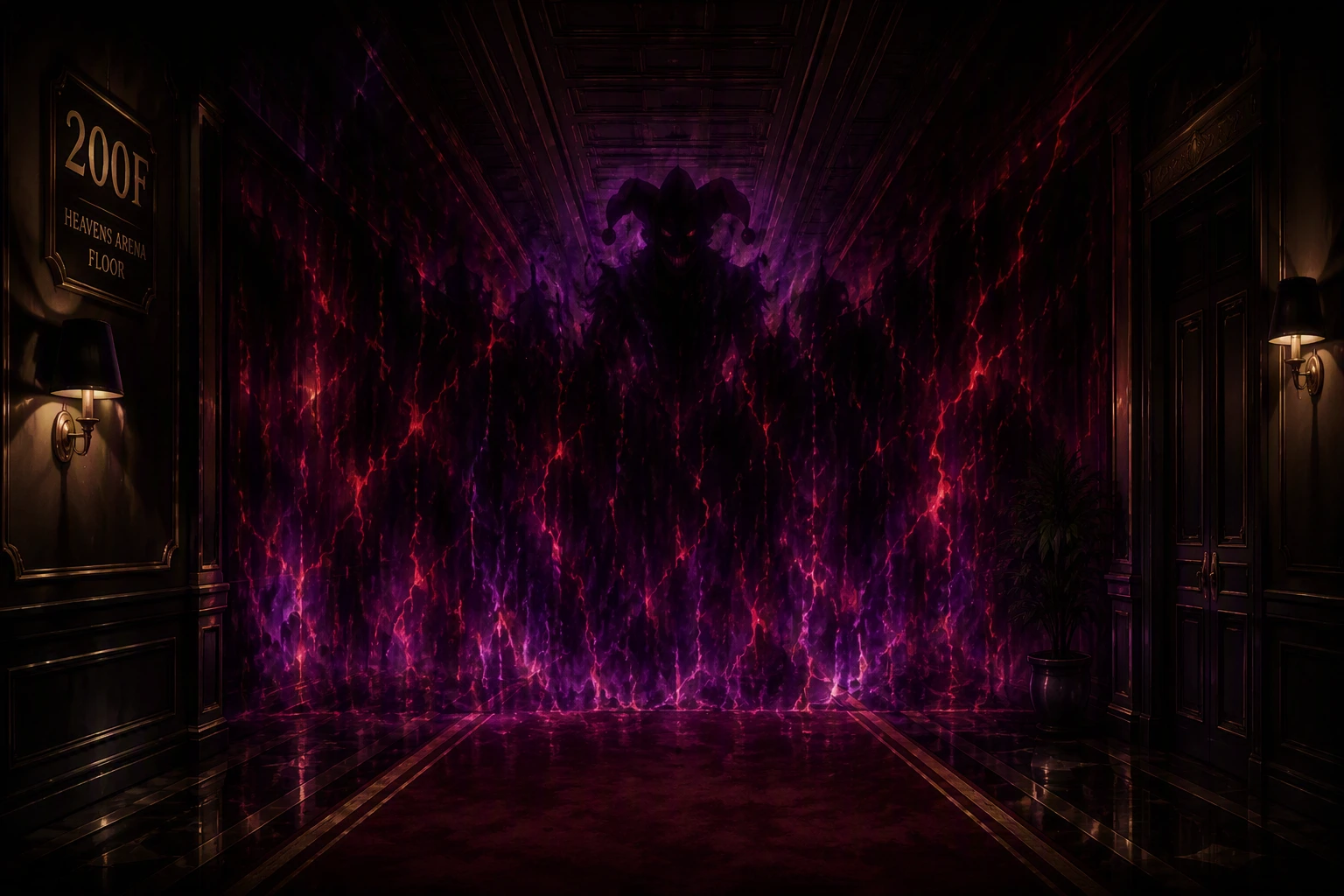 The terrifying invisible Nen aura wall blocking the 200th floor of Heavens Arena.