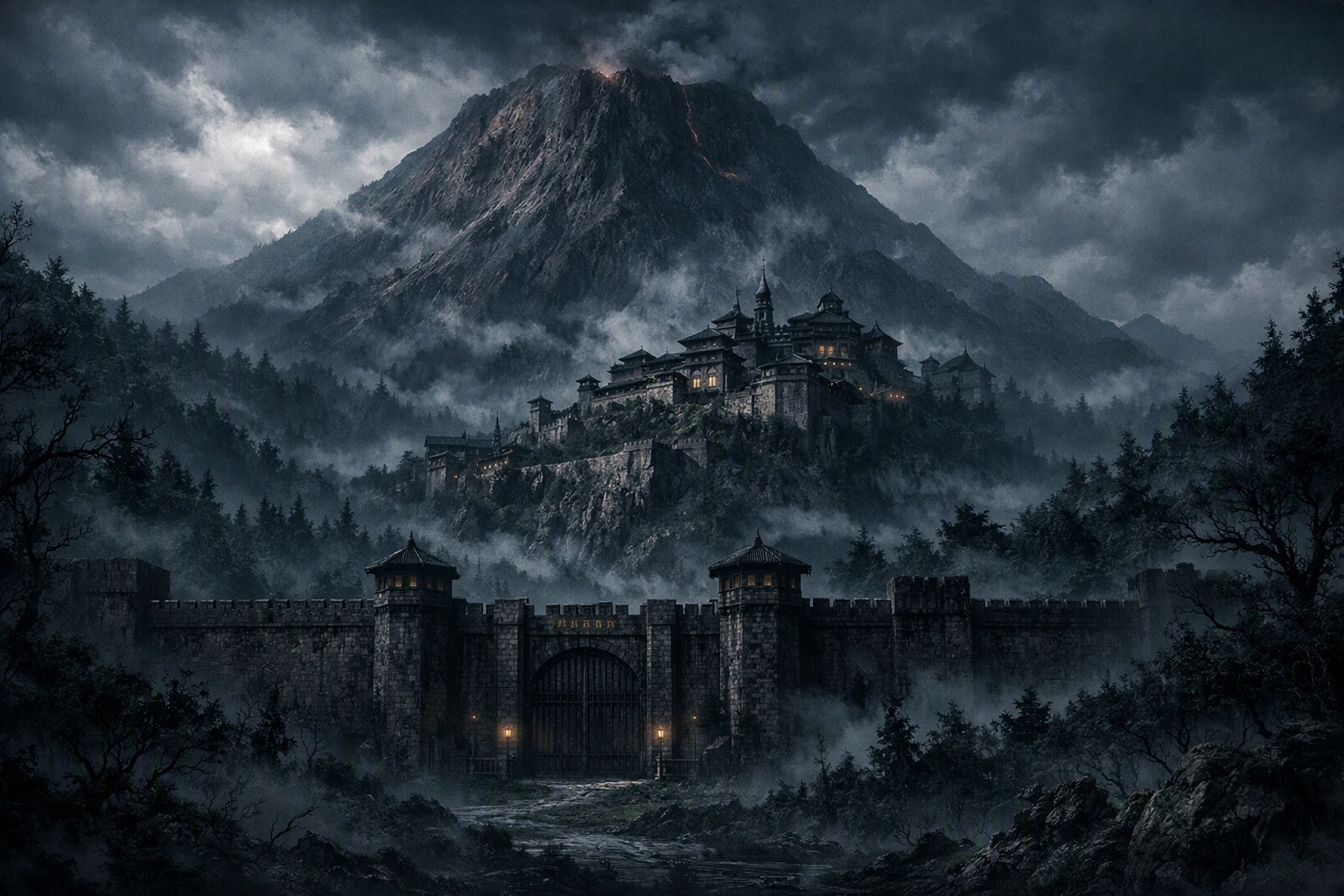The terrifying Kukuroo Mountain estate of the Zoldyck Family.